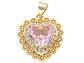 RODIO DORADO DIJE PAREJA CORAZON ROSADO ZIRCON 17*32MM - Miniatura 3