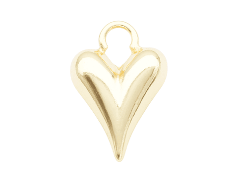 RODIO DORADO DIJE CORAZON POPOCHO ALARGADO 12*18MM