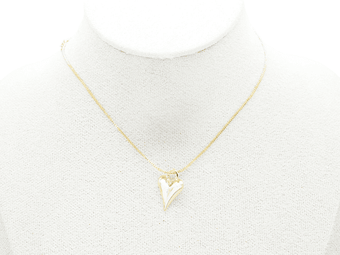 RODIO DORADO DIJE CORAZON POPOCHO ALARGADO 12*18MM