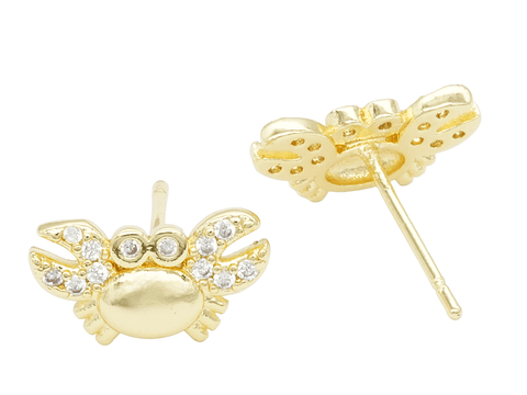 RODIO DORADO TOPO CANGREJO ZIRCON 12*7MM