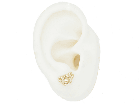 RODIO DORADO TOPO CANGREJO ZIRCON 12*7MM