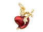 RODIO DORADO DIJE SAGRADO CORAZON ESPADA ROJO 11*15MM - Miniatura 1