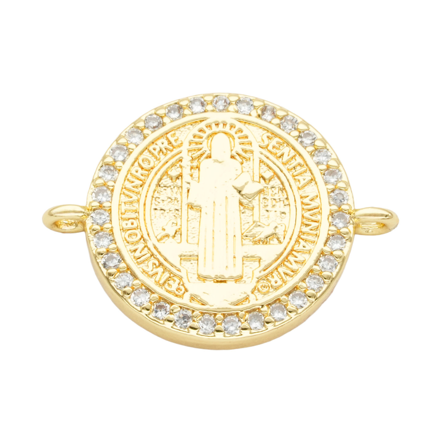 RODIO DORADO CENTRO SAN BENITO ZIRCON BLANCO 19*14MM 1