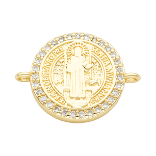 RODIO DORADO CENTRO SAN BENITO ZIRCON BLANCO 19*14MM