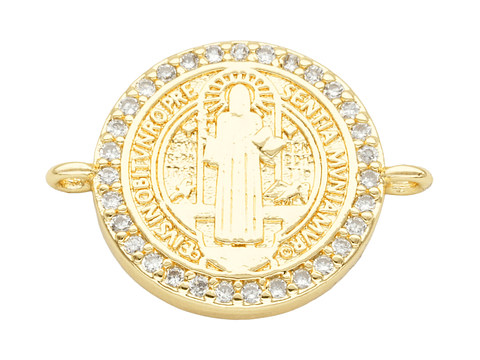 RODIO DORADO CENTRO SAN BENITO ZIRCON BLANCO 19*14MM