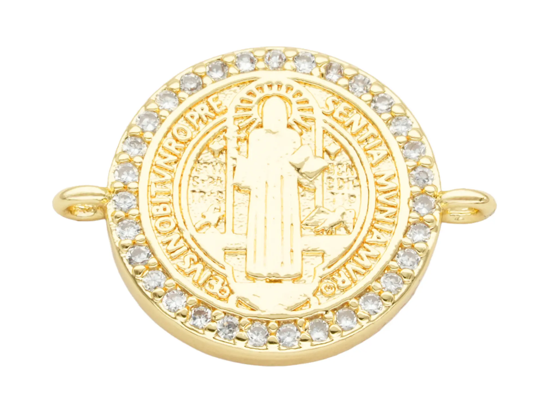 RODIO DORADO CENTRO SAN BENITO ZIRCON BLANCO 19*14MM 1