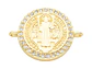 RODIO DORADO CENTRO SAN BENITO ZIRCON BLANCO 19*14MM - Miniatura 1