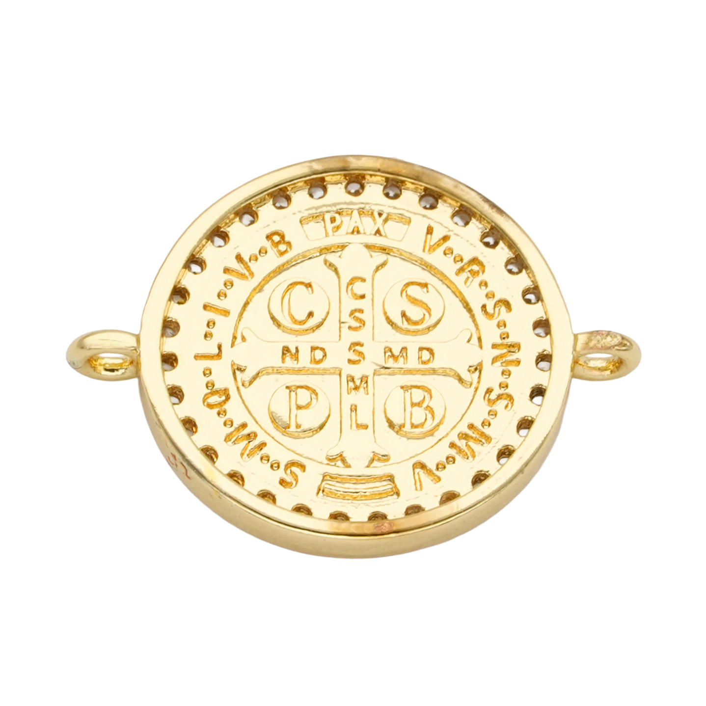 RODIO DORADO CENTRO SAN BENITO ZIRCON BLANCO 19*14MM 2