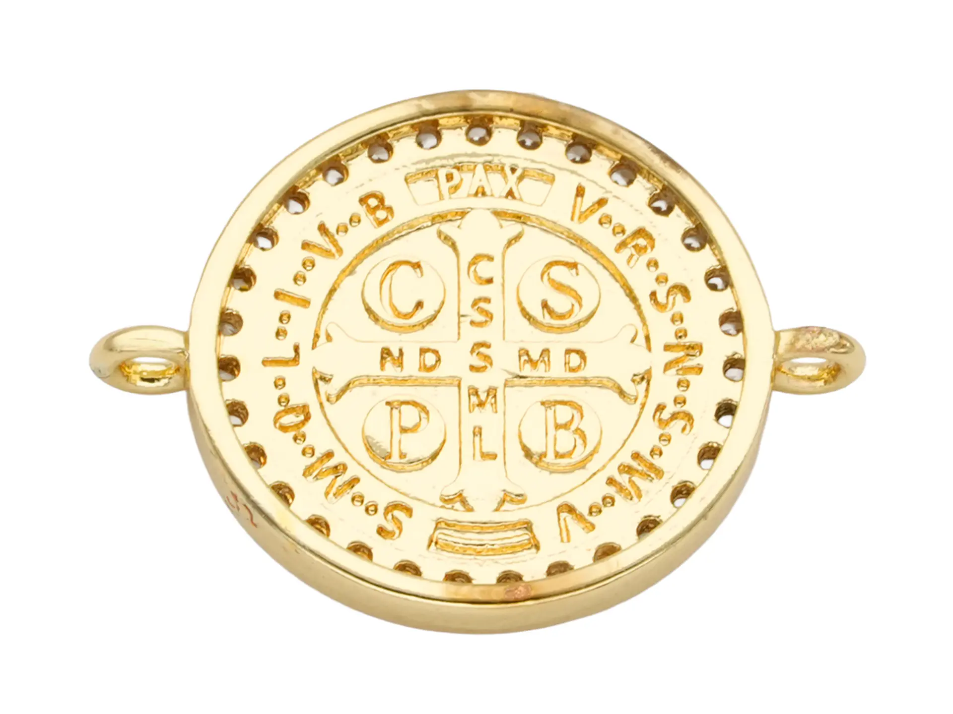 RODIO DORADO CENTRO SAN BENITO ZIRCON BLANCO 19*14MM 2