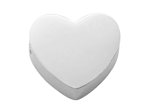 ACERO PLATEADO CENTRO CORAZON 8MM