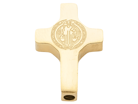 ACERO DORADO CENTRO PULSERA CRUZ SAN BENITO 20*13MM