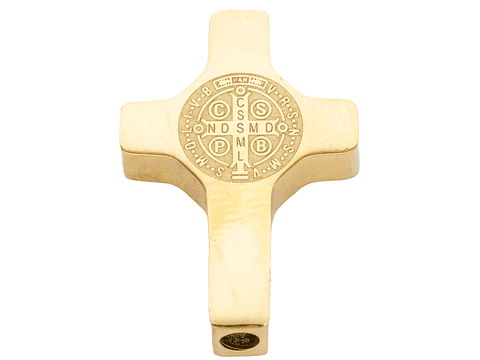 ACERO DORADO CENTRO PULSERA CRUZ SAN BENITO 20*13MM