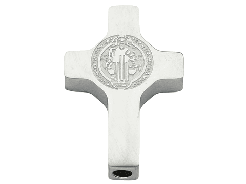 ACERO PLATEADO CENTRO PULSERA CRUZ SAN BENITO 20*13MM