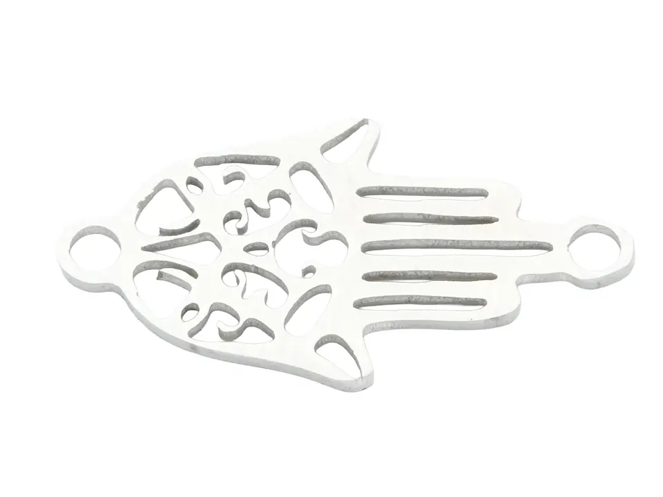 ACERO PLATEADO CENTRO MANO HAMSA 18*9MM 1