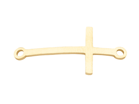 ACERO DORADO CENTRO PULSERA CRUZ LISA 25*12MM