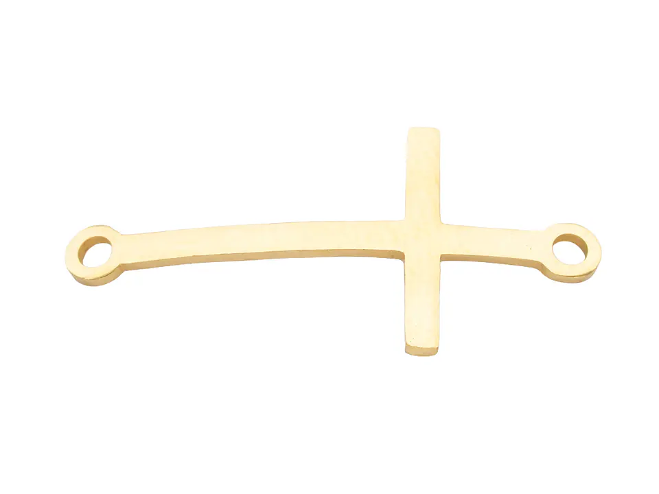 ACERO DORADO CENTRO PULSERA CRUZ LISA 25*12MM 1