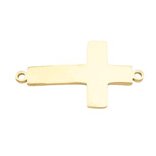 ACERO DORADO CENTRO PULSERA CRUZ LISA 25*15MM