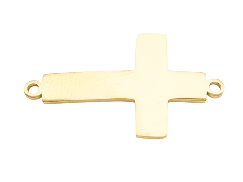 ACERO DORADO CENTRO PULSERA CRUZ LISA 25*15MM
