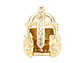 RODIO DORADO CENTRO CASCO ZIRCON BLANCO 10*12MM - Miniatura 1