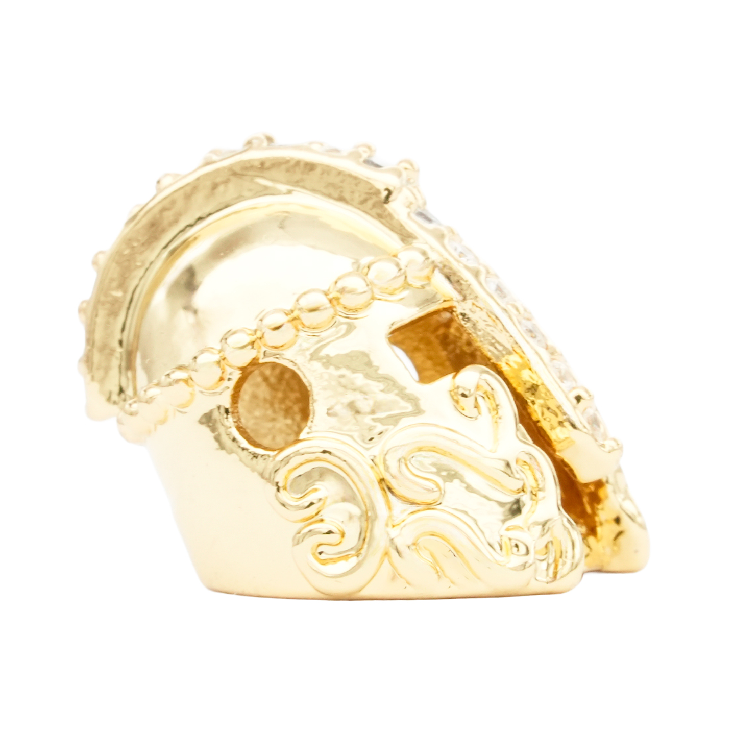 RODIO DORADO CENTRO CASCO ZIRCON BLANCO 10*12MM 2
