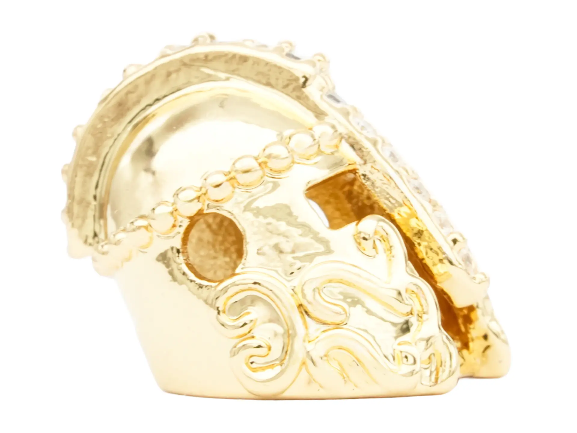 RODIO DORADO CENTRO CASCO ZIRCON BLANCO 10*12MM 2