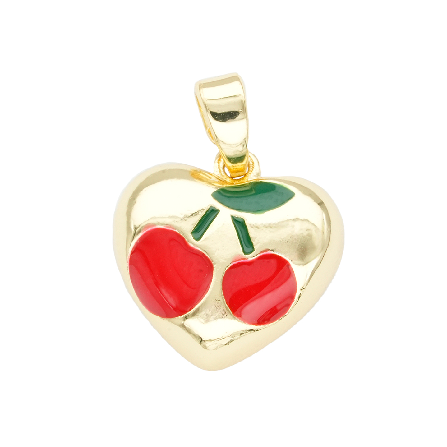 RODIO DORADO DIJE CORAZON CEREZA 13MM 1