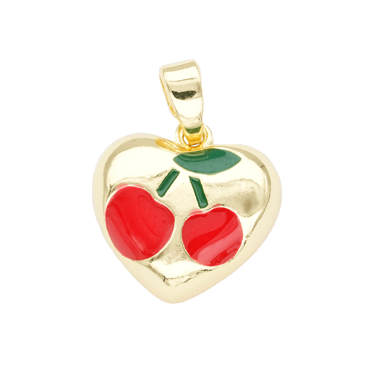 RODIO DORADO DIJE CORAZON CEREZA 13MM 1