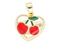 RODIO DORADO DIJE CORAZON CEREZA 13MM - Miniatura 1