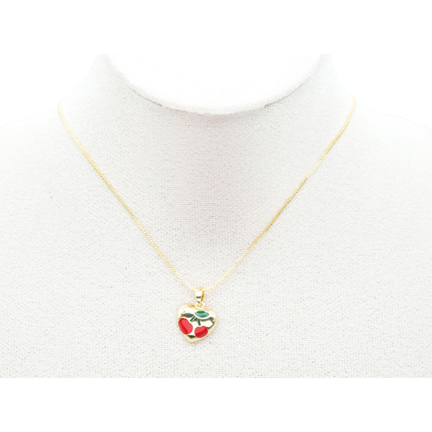 RODIO DORADO DIJE CORAZON CEREZA 13MM 2