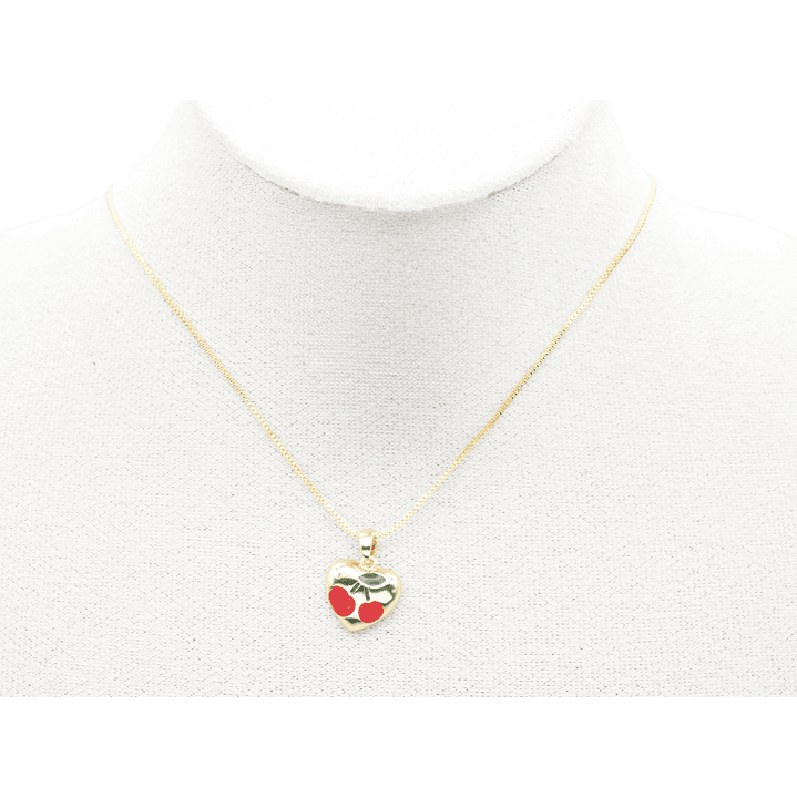 RODIO DORADO DIJE CORAZON CEREZA 13MM 2