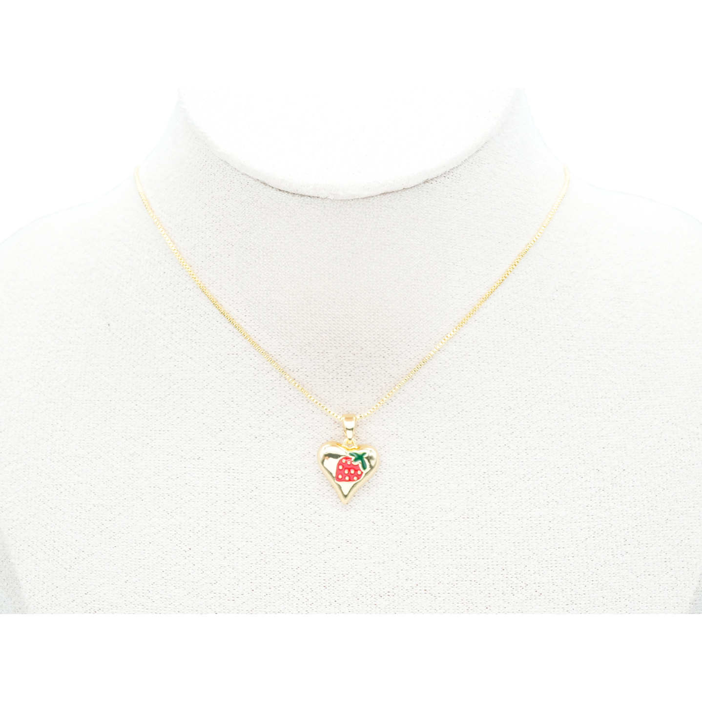 RODIO DORADO DIJE CORAZON FRESA 13*14MM 2