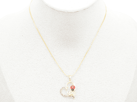 RODIO DORADO DIJE CORAZON MARIQUITA ZIRCON 18*19MM