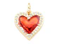 RODIO DORADO DIJE SAGRADO CORAZON ROJO ZIRCON 12*13MM - Miniatura 1