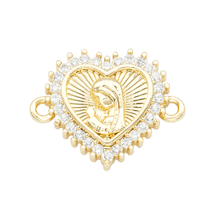 RODIO DORADO CENTRO CORAZON NIÑA MARIA ZIRCON 17*14MM