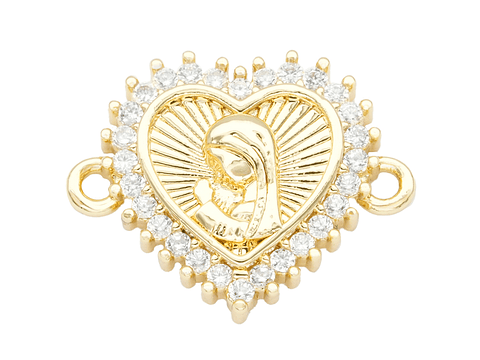 RODIO DORADO CENTRO CORAZON NIÑA MARIA ZIRCON 17*14MM