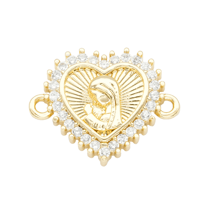 RODIO DORADO CENTRO CORAZON NIÑA MARIA ZIRCON 17*14MM 1