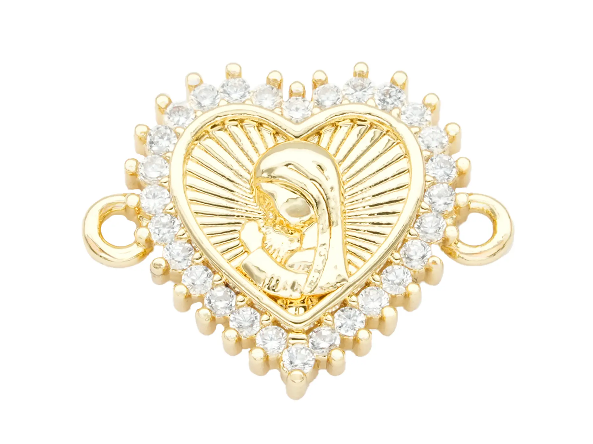 RODIO DORADO CENTRO CORAZON NIÑA MARIA ZIRCON 17*14MM 1