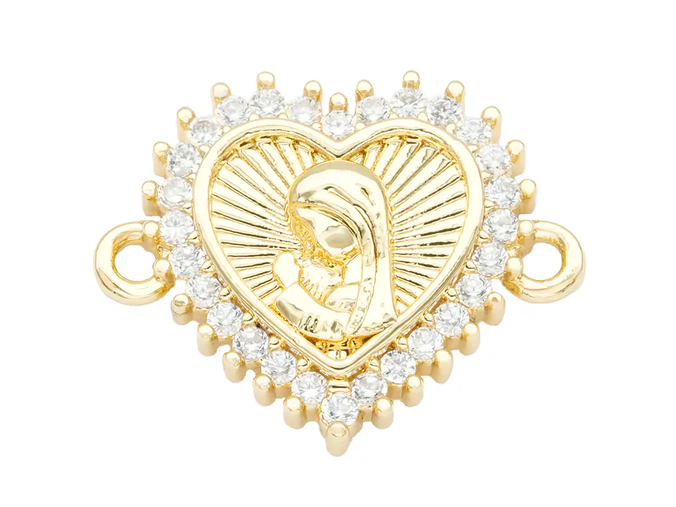 RODIO DORADO CENTRO CORAZON NIÑA MARIA ZIRCON 17*14MM 1