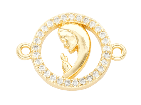 RODIO DORADO CENTRO REDONDO NIÑA MARIA ZIRCON 12MM