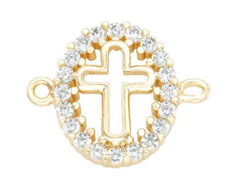 RODIO DORADO CENTRO OVALO CRUZ ZIRCON 18*15MM