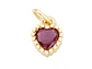 RODIO DORADO DIJE CORAZON FUCSIA 9*6MM - Miniatura 1