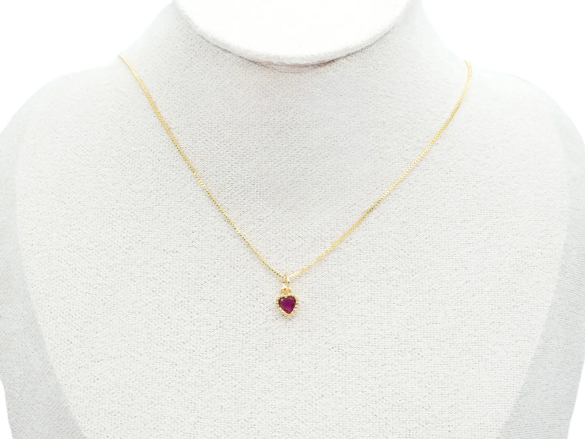 RODIO DORADO DIJE CORAZON FUCSIA 9*6MM 2