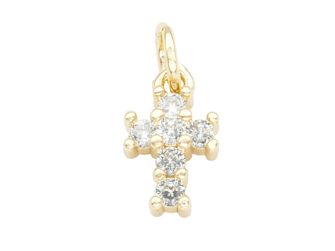 RODIO DORADO DIJE CRUZ ZIRCON 11*7MM