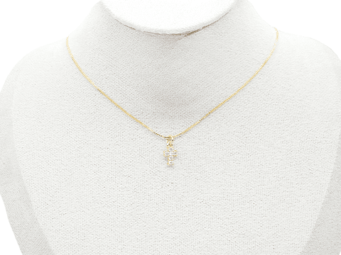 RODIO DORADO DIJE CRUZ ZIRCON 11*7MM