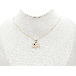 RODIO DORADO DIJE ELEFANTE ZIRCON 14*18MM