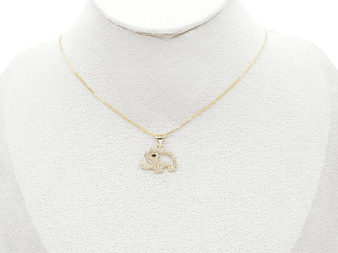 RODIO DORADO DIJE ELEFANTE ZIRCON 14*18MM