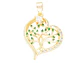RODIO DORADO DIJE CORAZON ARBOL VIDA VERDE ZIRCON 17*21MM - Miniatura 1