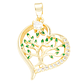 RODIO DORADO DIJE CORAZON ARBOL VIDA VERDE ZIRCON 17*21MM - Miniatura 1