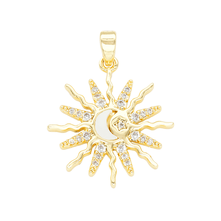 RODIO DORADO DIJE SOL LUNA NACAR ZIRCON 20*22MM 1