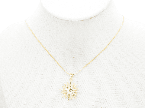 RODIO DORADO DIJE SOL LUNA NACAR ZIRCON 20*22MM